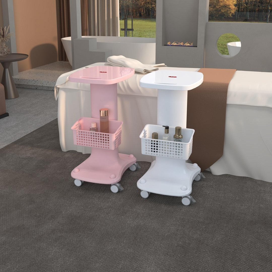 Custom Logo High Quality Thickened Panel High-grade Feel Effective Anti-slip Multi-layer Storage ABS Beauty Equipment Trolley