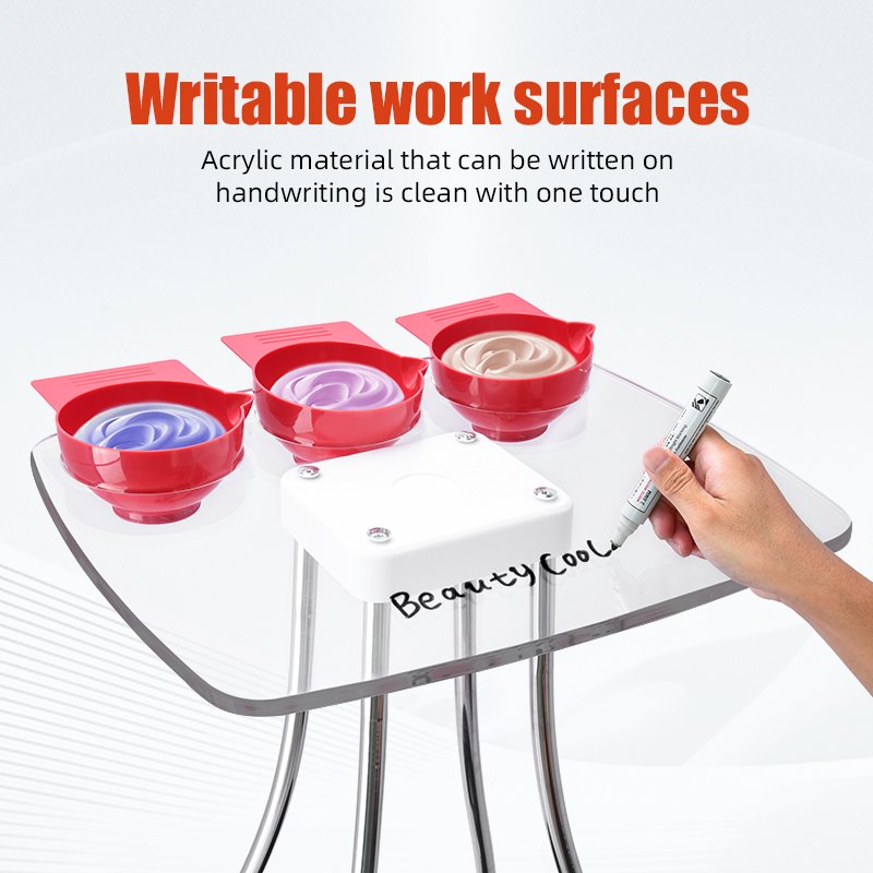 New Arrivals Salon Furniture Acrylic Hair Salon Tray Multi-Functional With Dye Bowl Beauty Salon Trolley