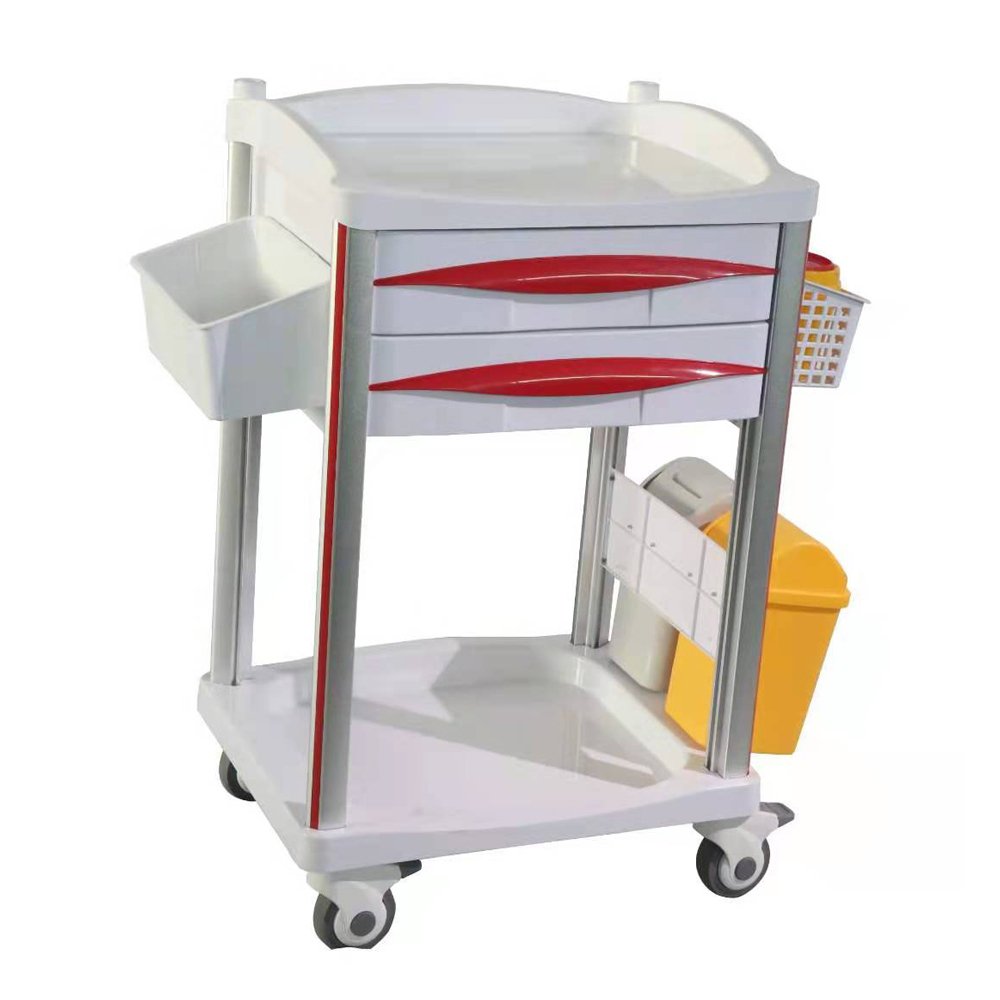 Hospital furniture Medical Trolley ABS Colorful Emergency Cart