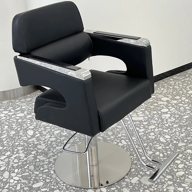 Fancy PU leather salon furniture anti-fatigue floor mat chair hairdresser barber chair black salon barber shop chair