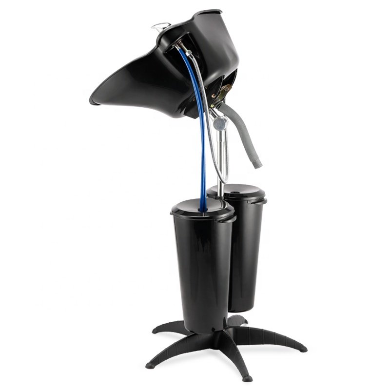 Beauty Salon Barber Shop Portable Black Hairdressers Plastic Mobile Hair Wash Shampoo Basins