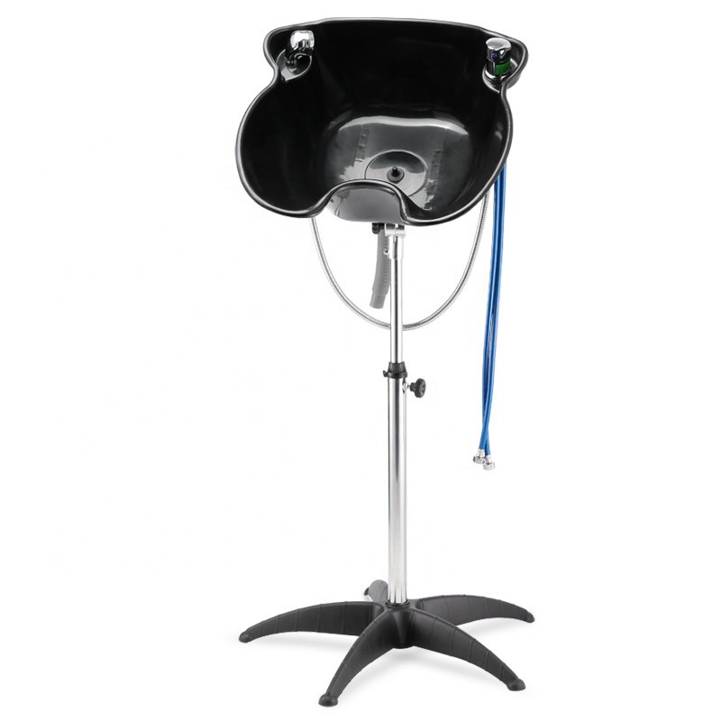 Beauty Salon Barber Shop Portable Black Hairdressers Plastic Mobile Hair Wash Shampoo Basins