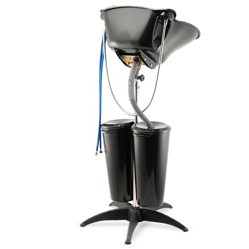 Beauty Salon Barber Shop Portable Black Hairdressers Plastic Mobile Hair Wash Shampoo Basins