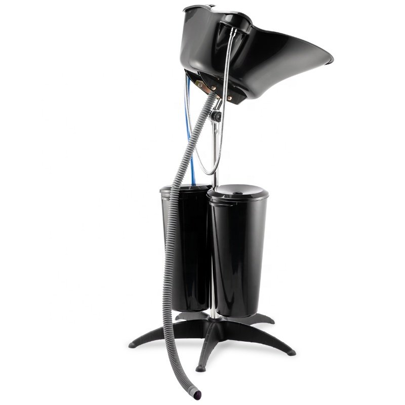 Beauty Salon Barber Shop Portable Black Hairdressers Plastic Mobile Hair Wash Shampoo Basins