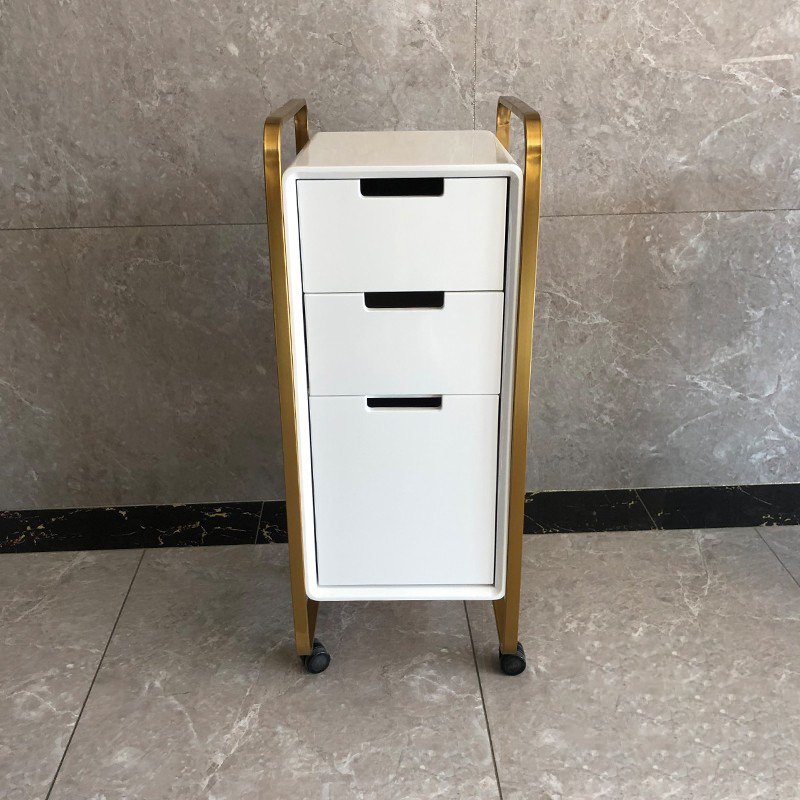 Wholesale Salon Shop Equipment With Hair Dryer Holder Stainless Steel Hair Salon Carts Trolleys Beauty White Color