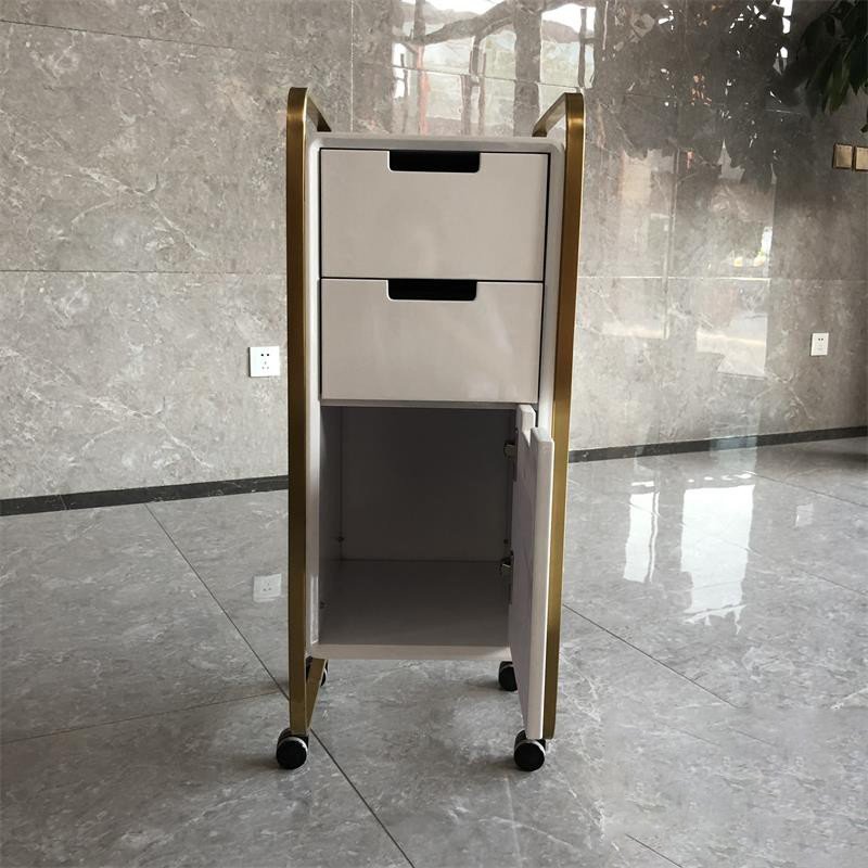 Wholesale Salon Shop Equipment With Hair Dryer Holder Stainless Steel Hair Salon Carts Trolleys Beauty White Color