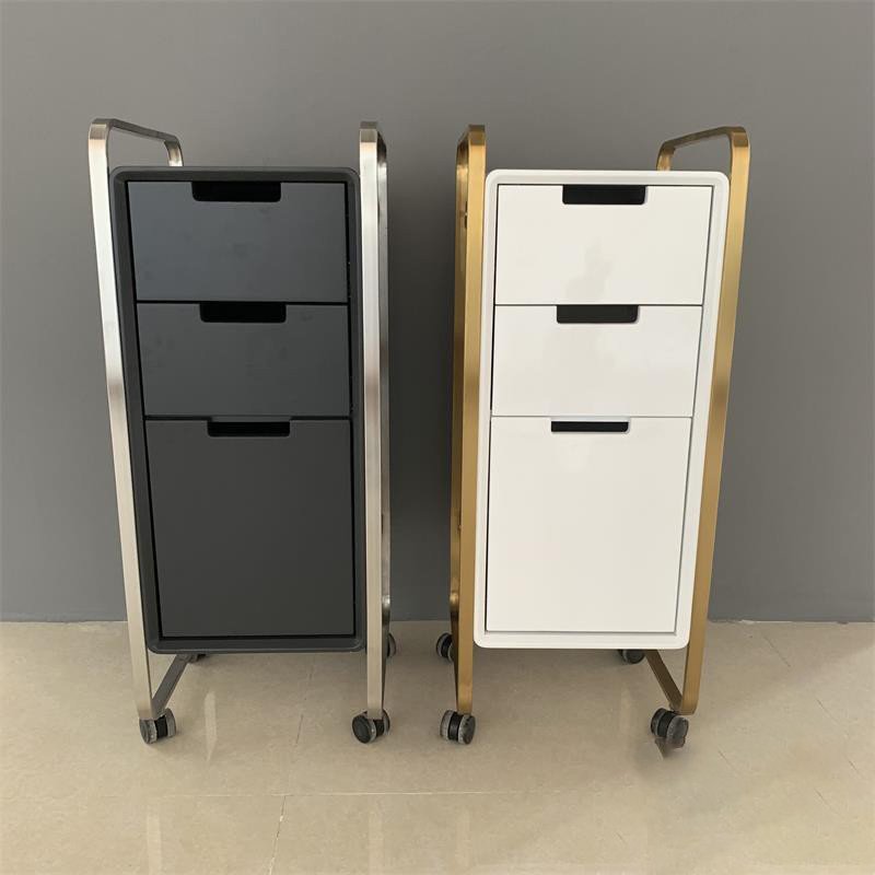 Wholesale Salon Shop Equipment With Hair Dryer Holder Stainless Steel Hair Salon Carts Trolleys Beauty White Color