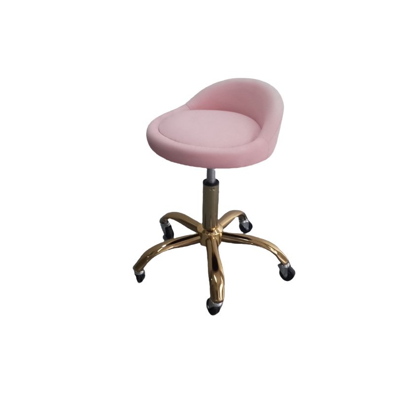 Hot Sale Salon Pink Adjustable Round High Chair Stool Back Hair Chair Cutting Hair hairdressing Lift Reclining Barber Chairs