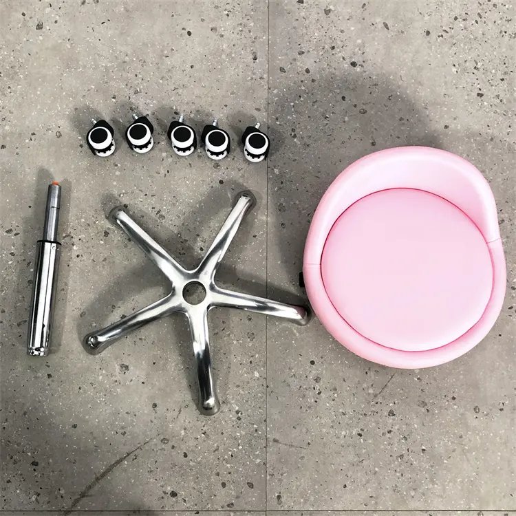 Hot Sale Salon Pink Adjustable Round High Chair Stool Back Hair Chair Cutting Hair hairdressing Lift Reclining Barber Chairs