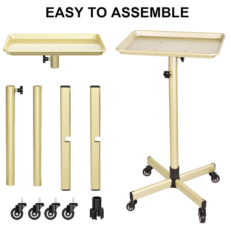 Salon Working Trolleys Hair Salon Trolley Hairdressing Cart Tray with Wheels Gold Salon Furniture Modern 50pcs Adjustable Height