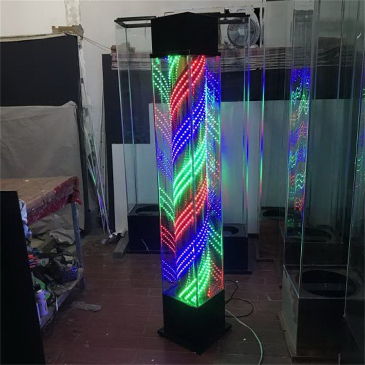 Siman barberpub barber pole rotating red blue white black led strips light metal hair salon beauty furniture wayfair hot sale