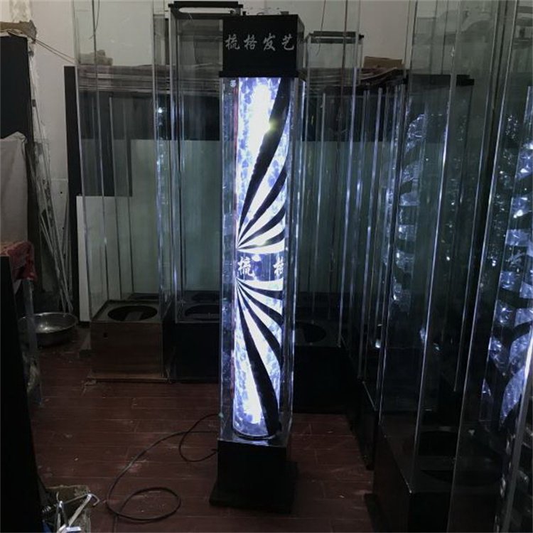 Siman barberpub barber pole rotating red blue white black led strips light metal hair salon beauty furniture wayfair hot sale
