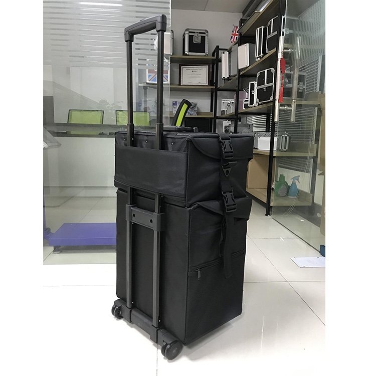 Professional Makeup School Trolley Bag Oxford Barber Salon Trim Tools Storage Trolley Bags 2 in 1 Trolley Bags with Travel Wheel