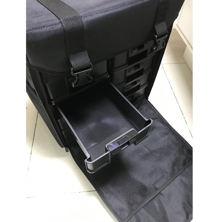 Professional Makeup School Trolley Bag Oxford Barber Salon Trim Tools Storage Trolley Bags 2 in 1 Trolley Bags with Travel Wheel