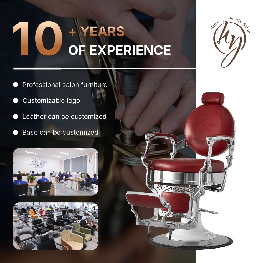 BC8831Silver Classic Retro Heavy Duty Hydraulic Barber Chair