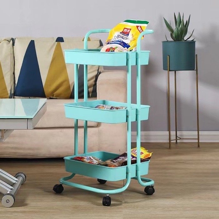 Factory Sales Household kitchen trolley Multifunctional metal storage rack Removable vegetable and fruit shelving