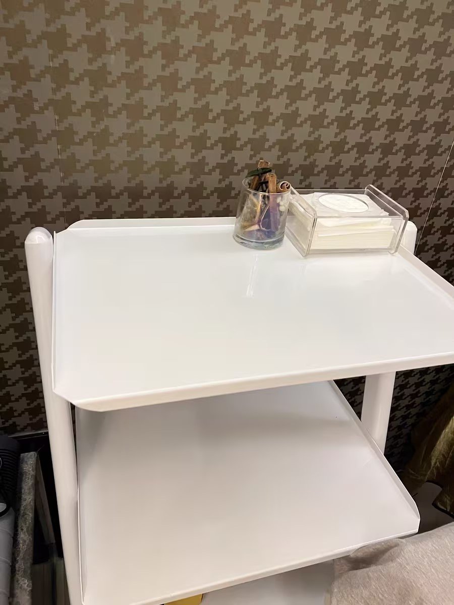 Hot Sale Professional Portable White Metal Aluminum Material Salon Trolley Massage Beauty Cart with Wheels
