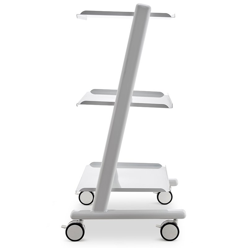 Hot Sale Professional Portable White Metal Aluminum Material Salon Trolley Massage Beauty Cart with Wheels