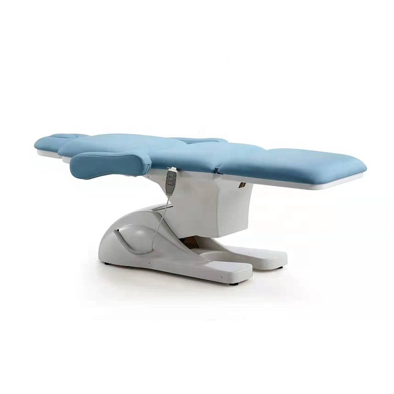 Modern Blue Beauty Fcial Massage Table 3/4 Motors Electric Treatment Bed Luxury Lash Beds With Stool And Trolley