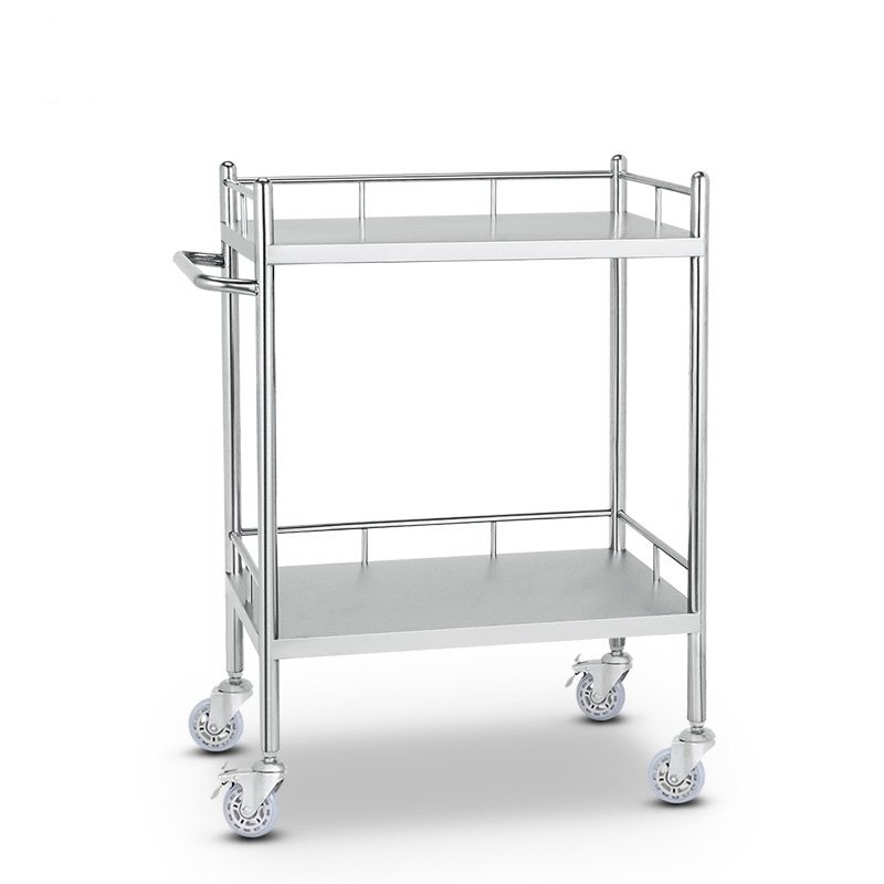 High Quality Stainless Steel Hospital Trolley Various Specifications Medical Treatment Trolley with Wheels