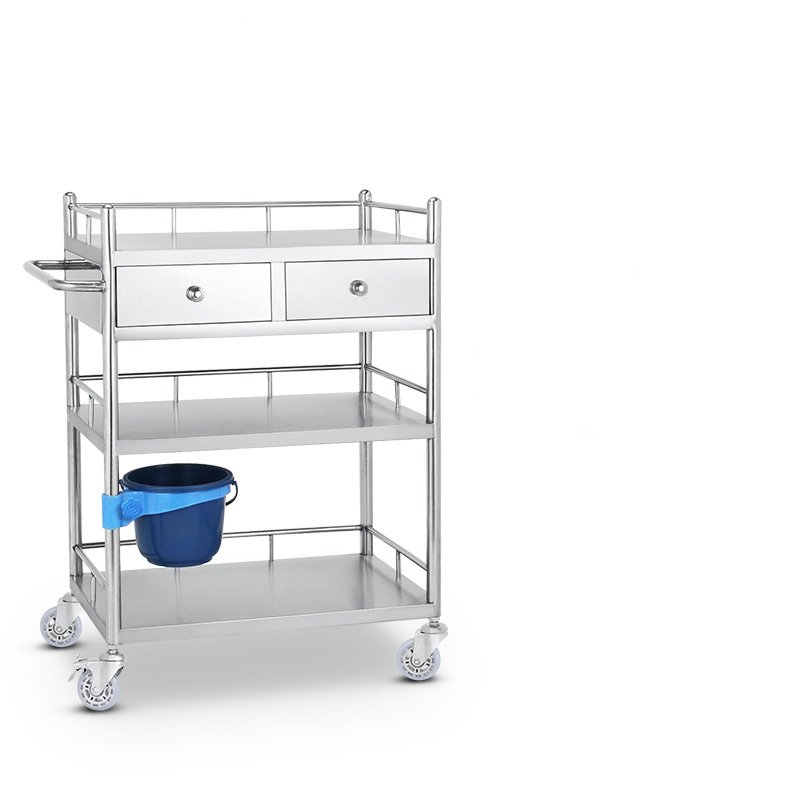 High Quality Stainless Steel Hospital Trolley Various Specifications Medical Treatment Trolley with Wheels