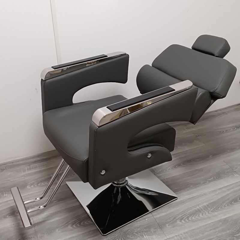 Reclinable Barber Chair for Sale Cheap Hair Salon Pink Beauty Salon Furniture Modern Black and Gold Salon Furniture 2pcs