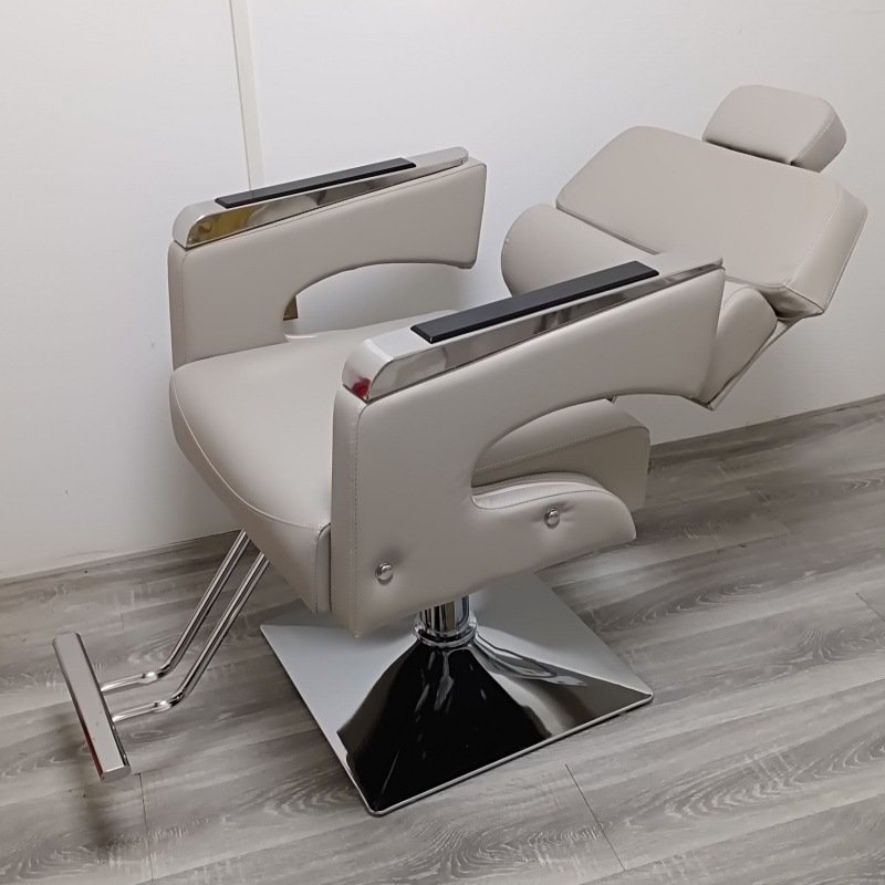 Reclinable Barber Chair for Sale Cheap Hair Salon Pink Beauty Salon Furniture Modern Black and Gold Salon Furniture 2pcs