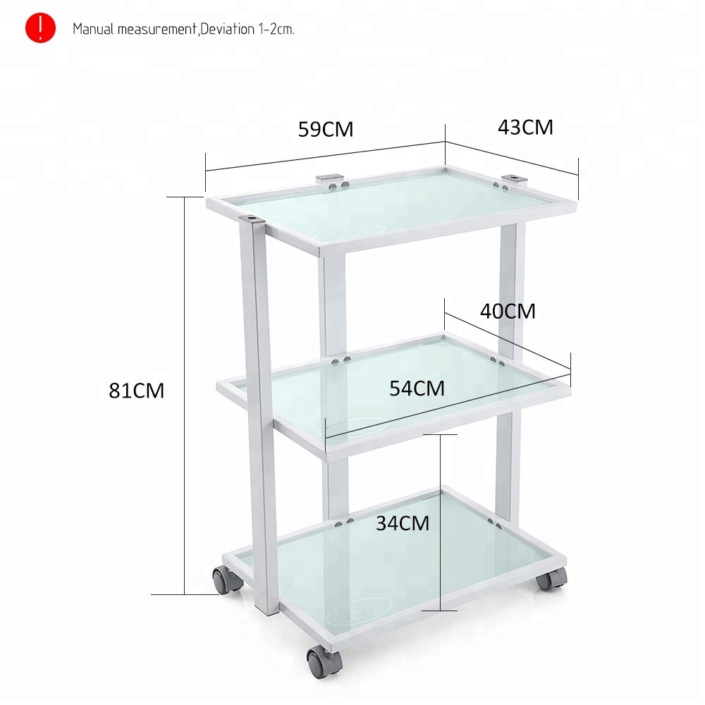 metal glass trolley beauty salon trolley in USA stock