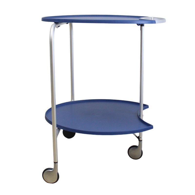 Simplest Style Portable Two Tier Engineering Plastic Aluminum Alloy Restaurants Safely Serving Trolley Hand Cart