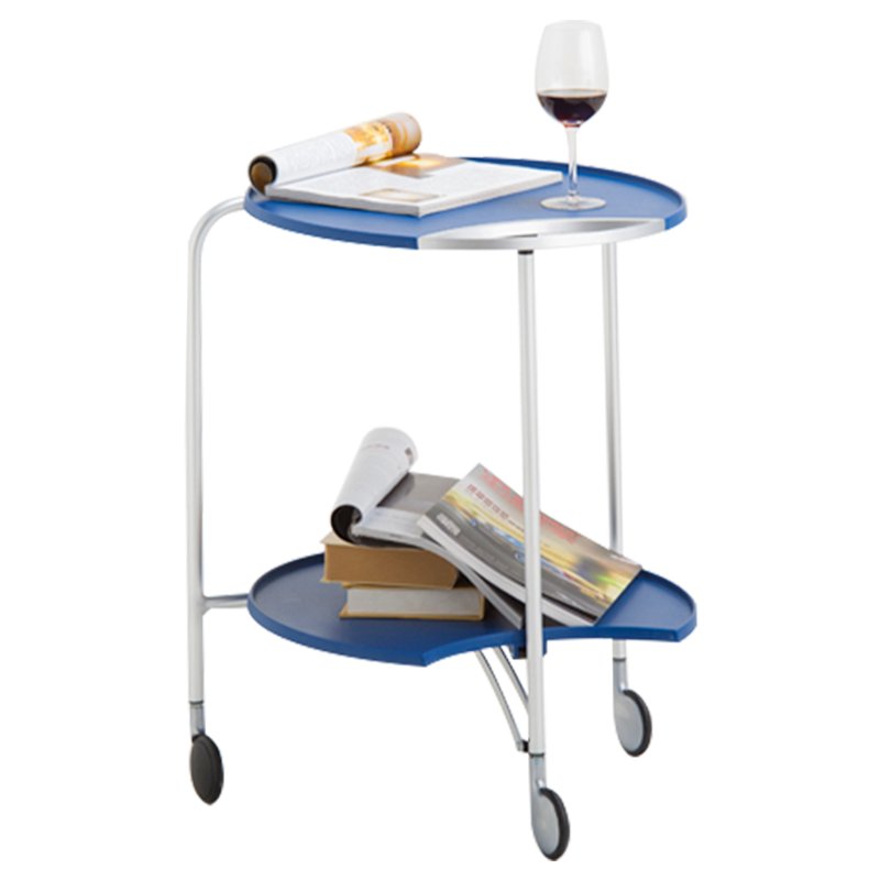 Simplest Style Portable Two Tier Engineering Plastic Aluminum Alloy Restaurants Safely Serving Trolley Hand Cart