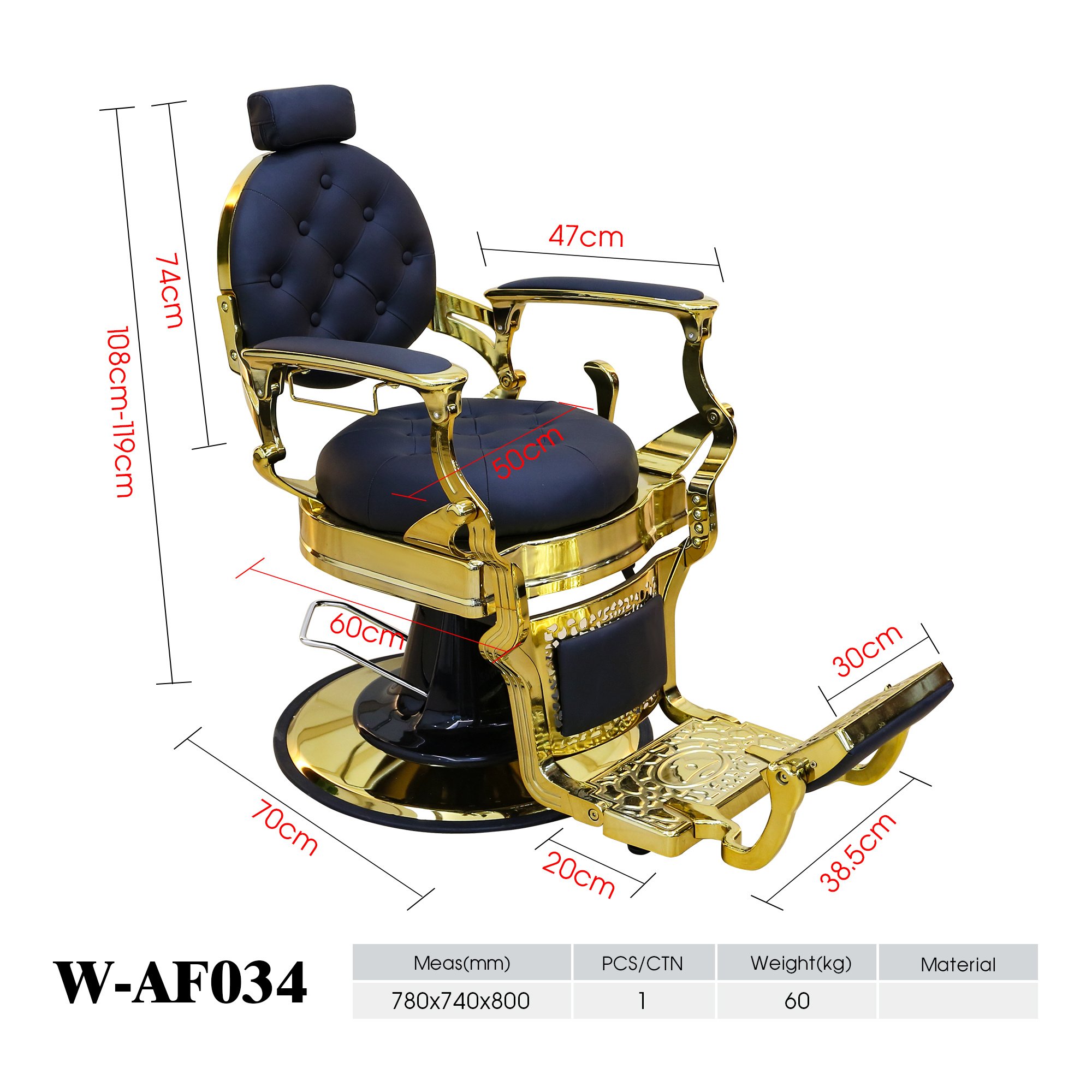 Hot Sale Fashion Design vintage barber chair black sturdy barber chair