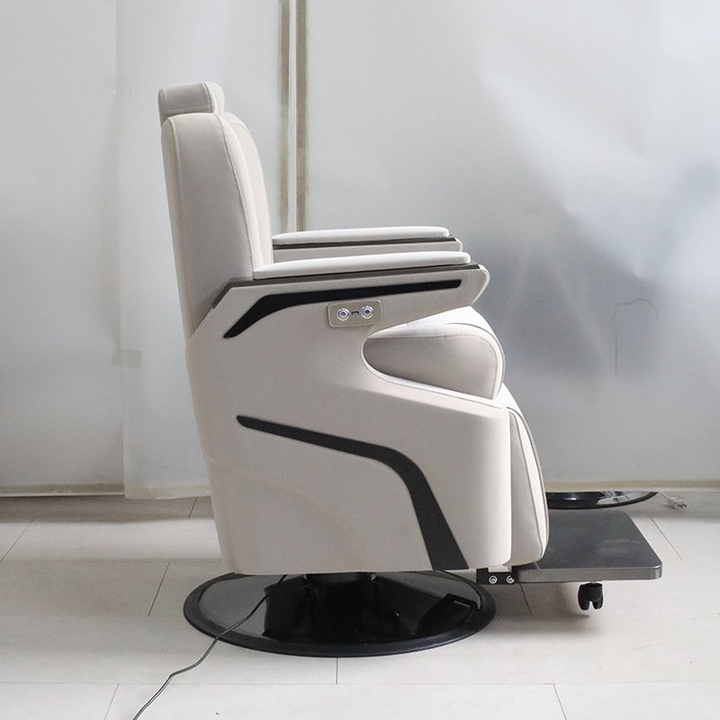 Comfortable Modern Electric Sofa For Salon Hair Beauty Grey Color Leather Massage Barber Chairs