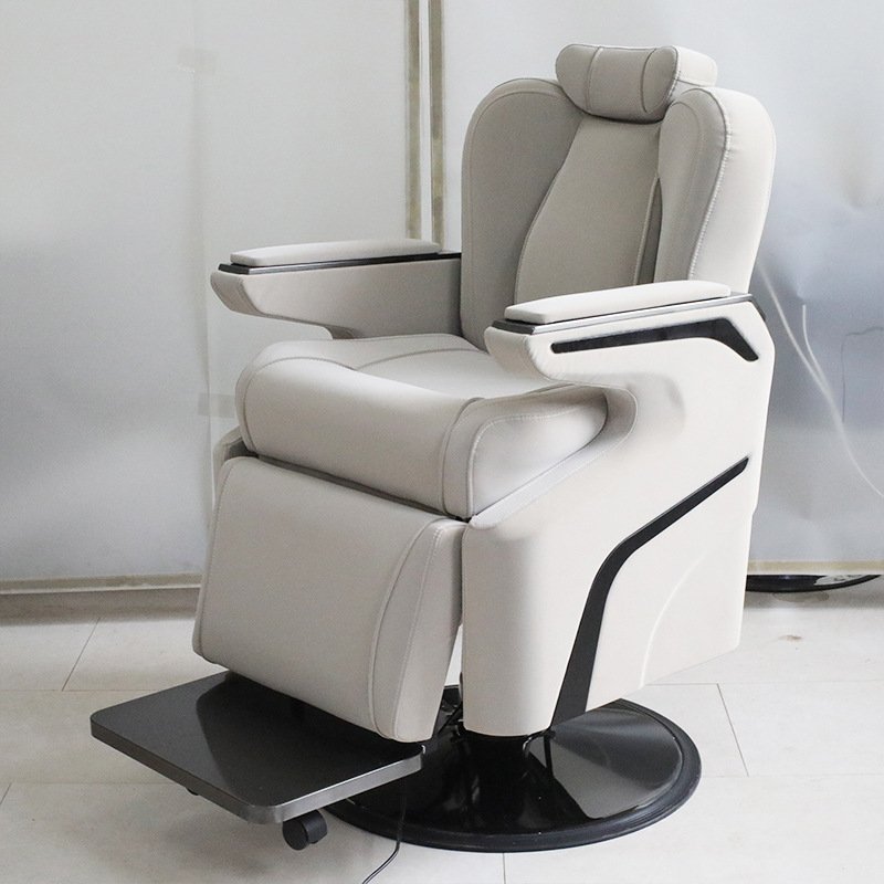 Comfortable Modern Electric Sofa For Salon Hair Beauty Grey Color Leather Massage Barber Chairs