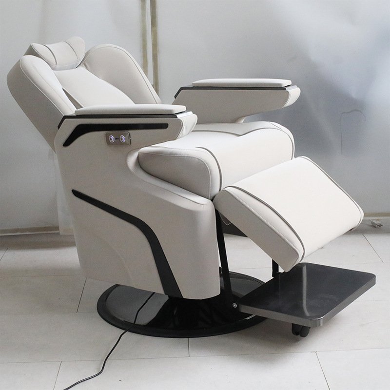 Comfortable Modern Electric Sofa For Salon Hair Beauty Grey Color Leather Massage Barber Chairs