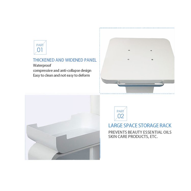 Professional Makeup Trolley White Color Metal Material For Skincare Device