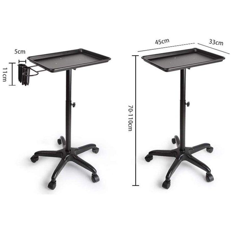 Manicure Salon Beauty Hair Removable Height Adjustable Tray Cart SPA Dentists Tattoo Hairdresser Barber Tool Storage Trolley