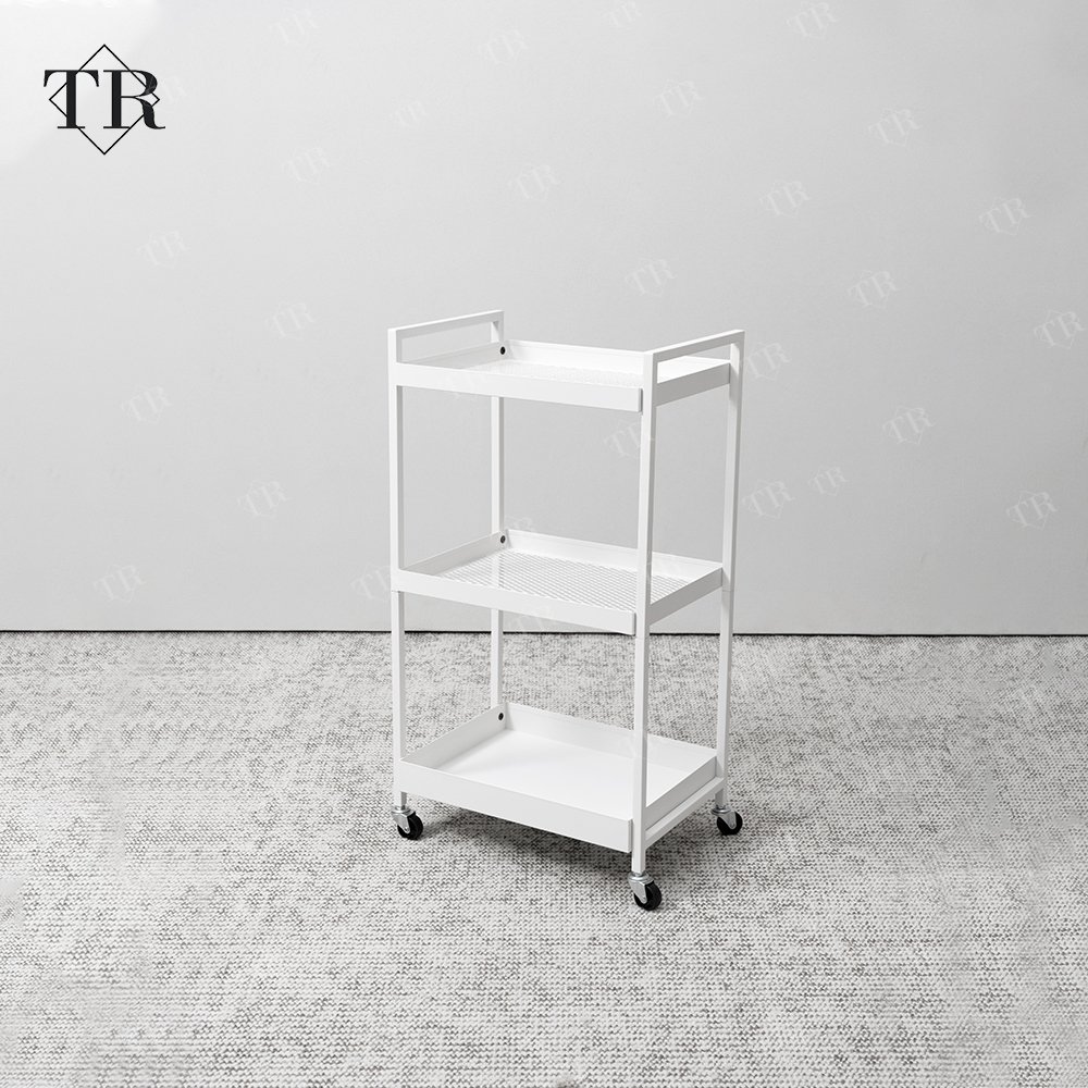 Turri Barber Shop Trolley 3 Layers Steel Shelf Salon Serving 3-tier Trolley Table and Drawer Salon Furniture