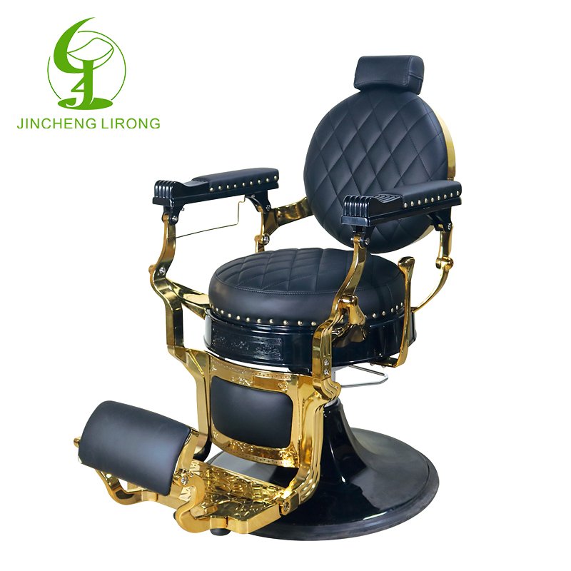 Jincheng retro fashion luxury beauty salon metal armrest hairstyle classic hydraulic furniture salon barber chair