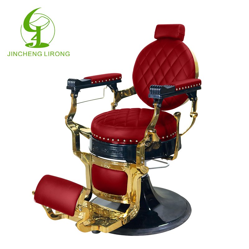 Jincheng retro fashion luxury beauty salon metal armrest hairstyle classic hydraulic furniture salon barber chair