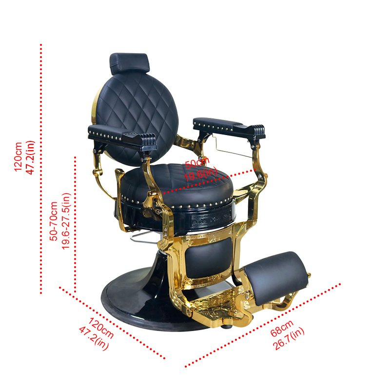 Jincheng retro fashion luxury beauty salon metal armrest hairstyle classic hydraulic furniture salon barber chair