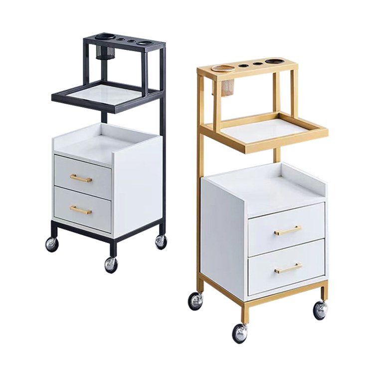 Utility Cart High end Hairdressing Trolley Beauty Salon Hair Salon Professional Tool Trolley Hair Dryer Storage Rack