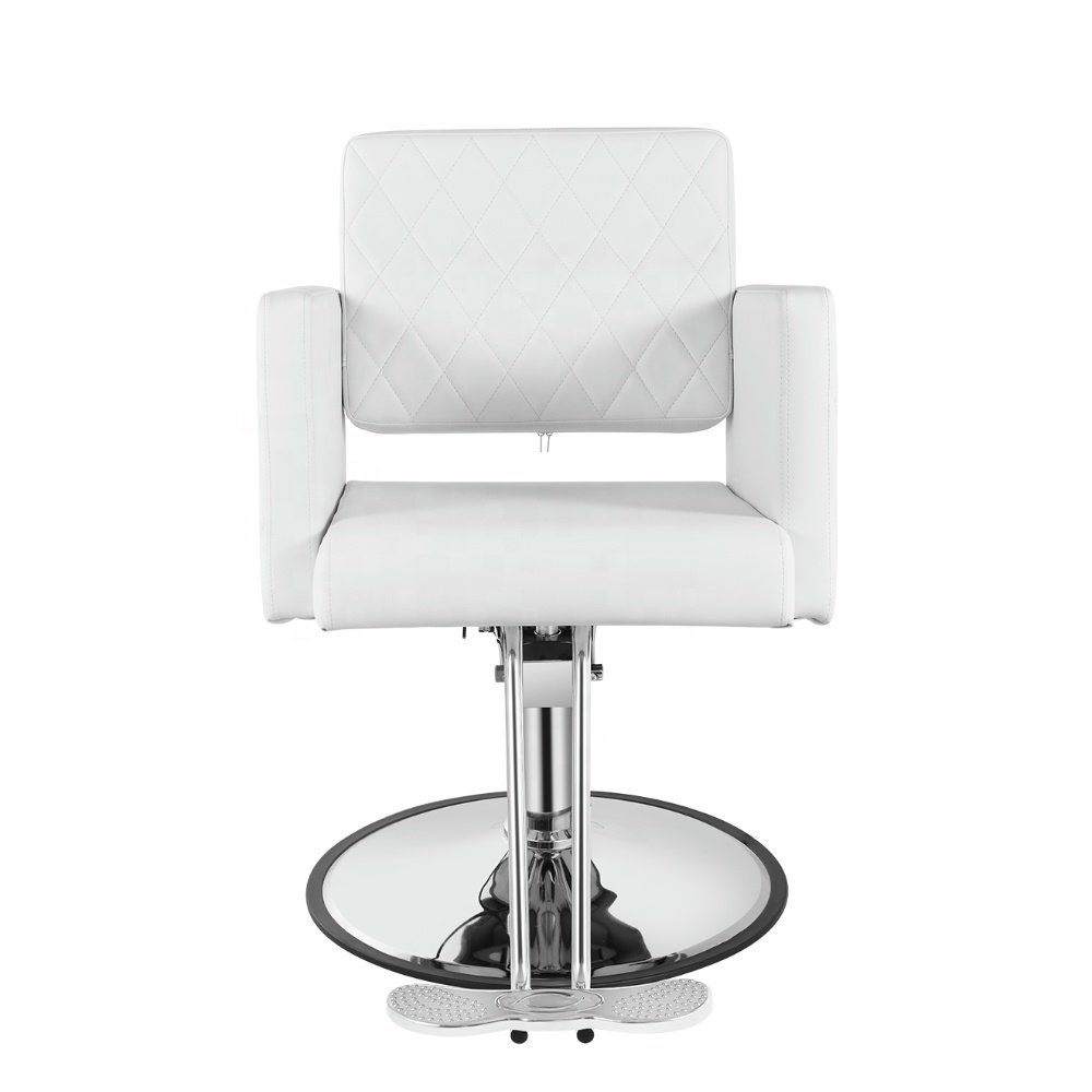 Hydraulic Barber Chair 360 Swivel Hair Styling Chair White Beauty Salon Equipment For Beauty Salon