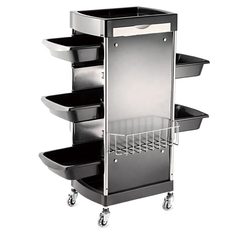 customize logo barber facial hairdressing plastic hair salon trolley