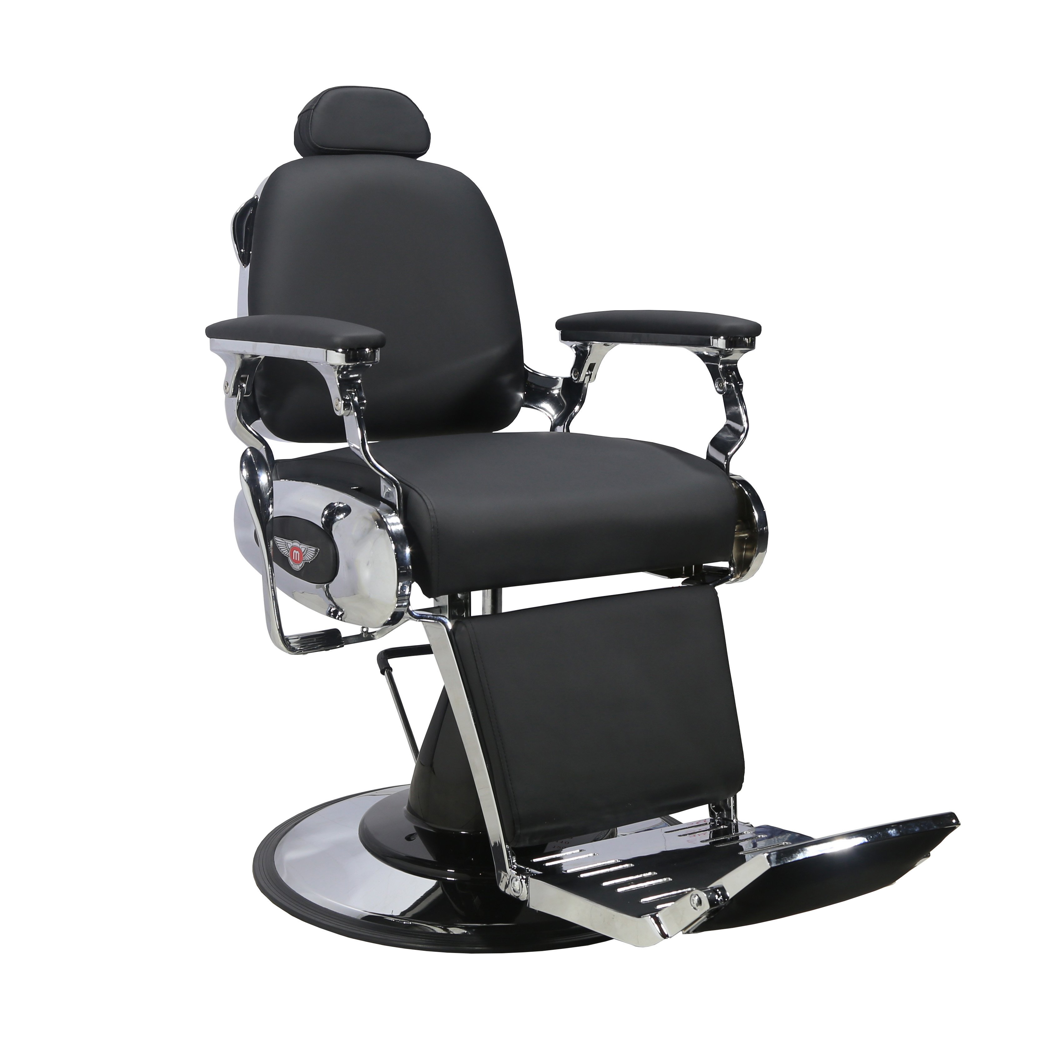 Black Salon Hairdressing Equipment Raised Hair Men Shave Lay Down Hydraulic Barber Chairs