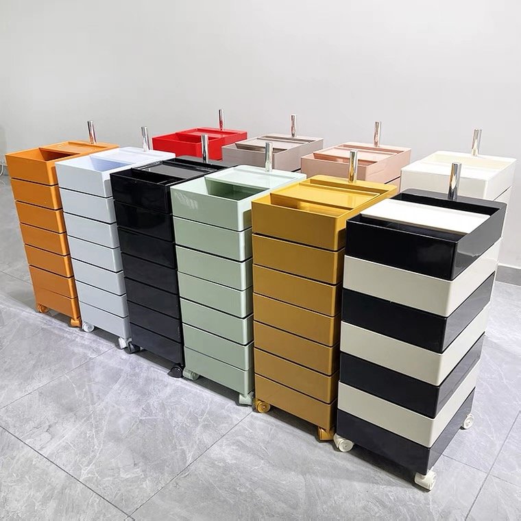 Jincheng Nordic Multifunctional Living Room Sofa Side Table Hairdressing Salon Storage Cart Detachable Beauty Spa Cabinet Modern
