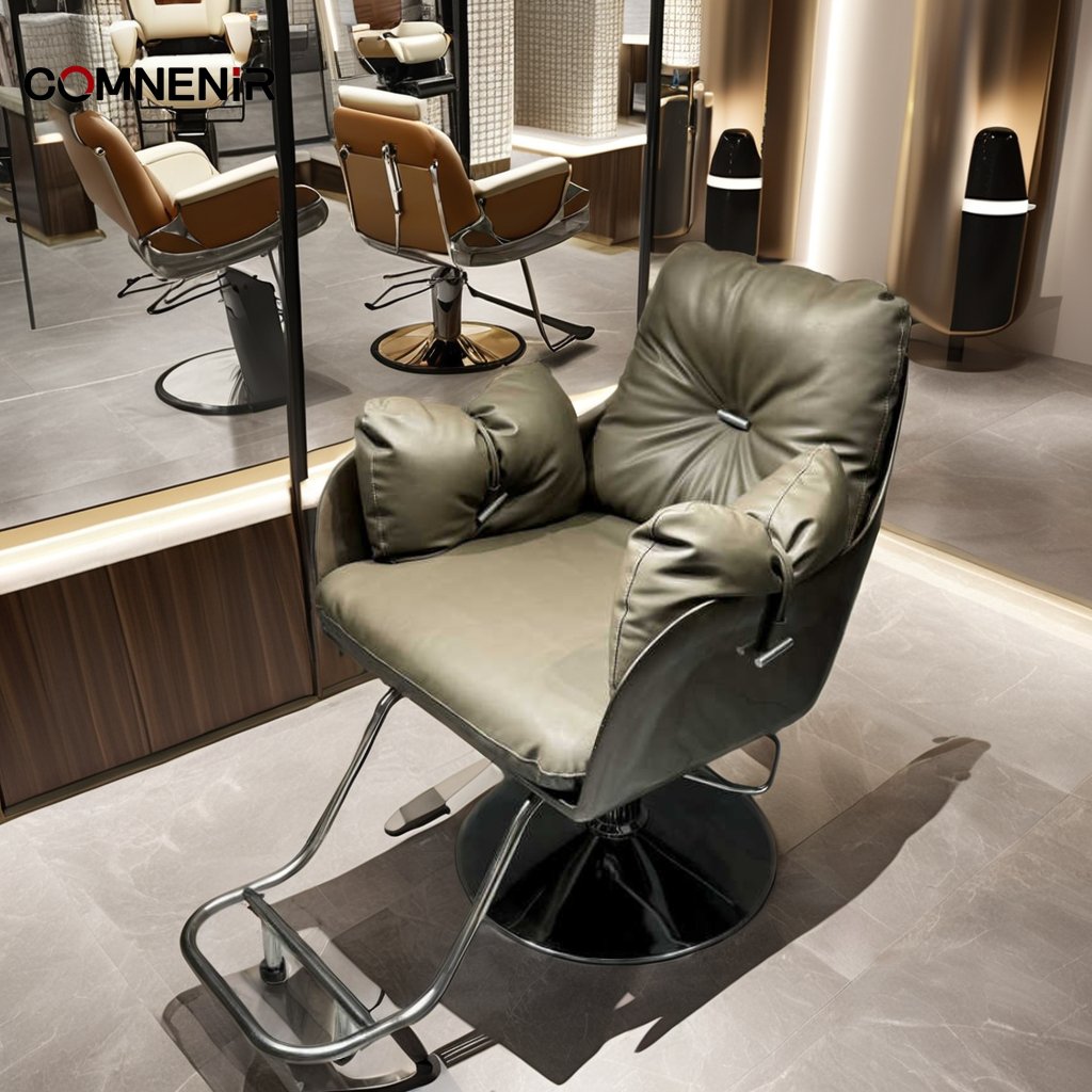 Black and Gold Barber Chair Professional Salon Styling Man Antique Recling Shaving Chair Belmont Barber Chairs