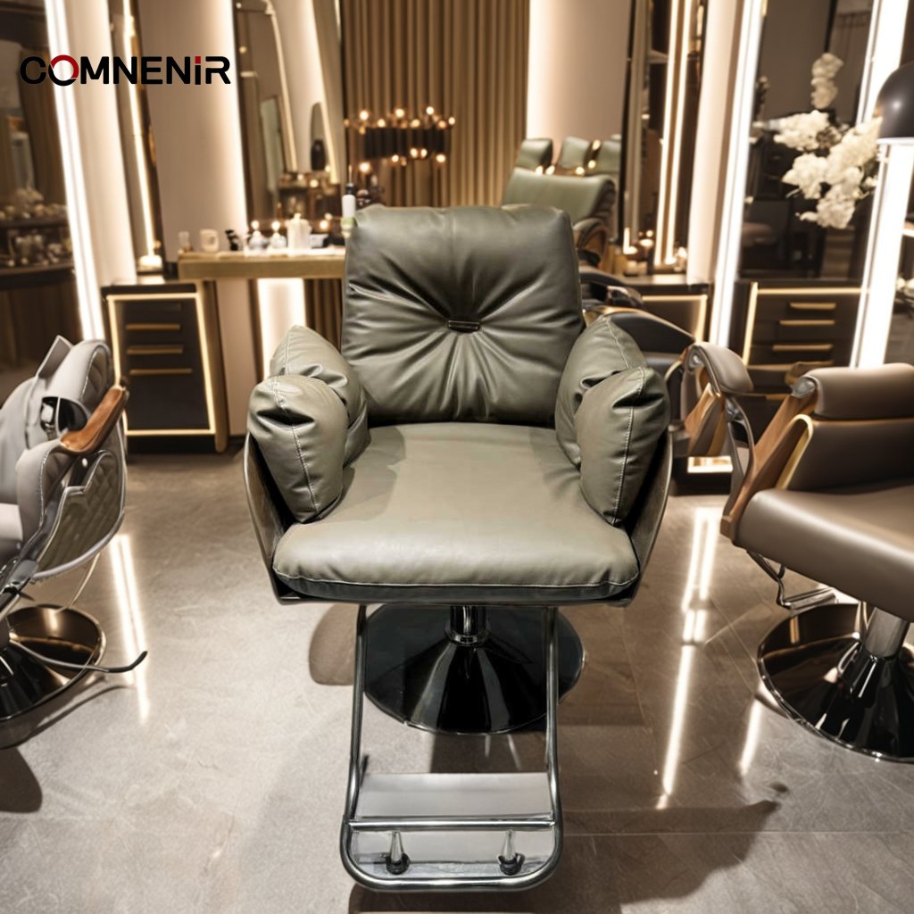 Black and Gold Barber Chair Professional Salon Styling Man Antique Recling Shaving Chair Belmont Barber Chairs