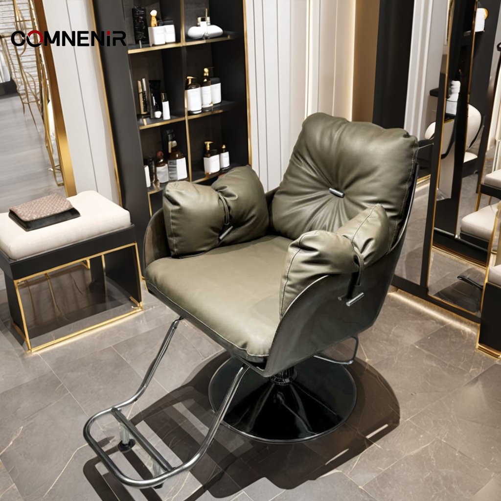 Black and Gold Barber Chair Professional Salon Styling Man Antique Recling Shaving Chair Belmont Barber Chairs