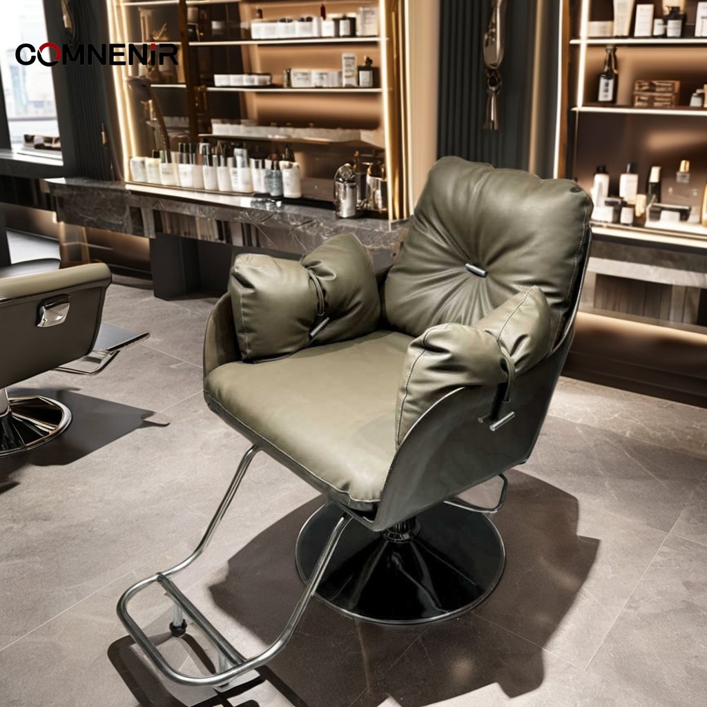 Black and Gold Barber Chair Professional Salon Styling Man Antique Recling Shaving Chair Belmont Barber Chairs