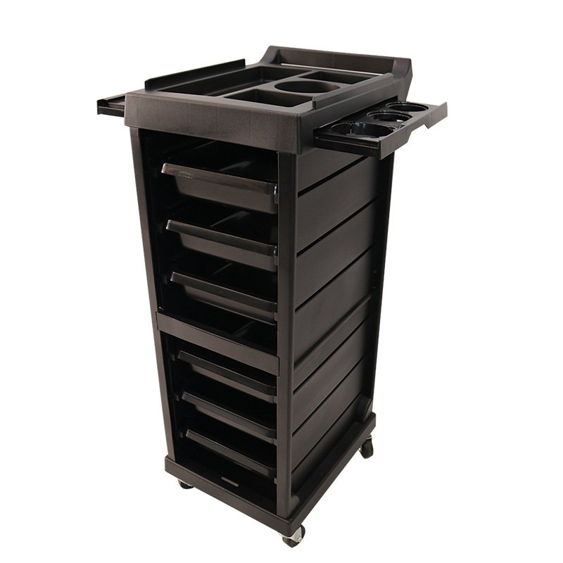 Cheap Beauty Salon Furniture Hair Salon Trolley Cart Hair Styling Iron with Plastic Traditional 2pcs/ctn 4 Wheels Painting Black